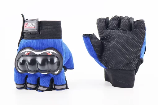 Перчатки мотоциклетные без пальцев L-Чёрно-Синие, FIX-210622
