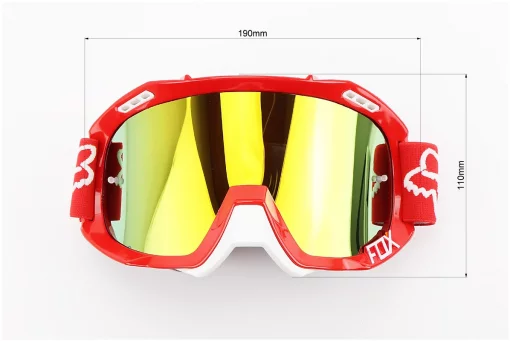 Очки кроссовые/эндуро/АТV, красные (зеркальное желтое стекло), FIX-210728