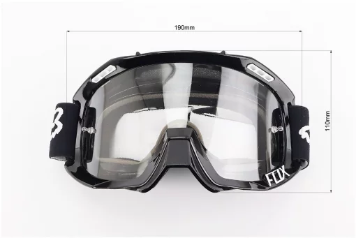 Очки кроссовые/эндуро/АТV, черные (прозрачное стекло), FIX-210730