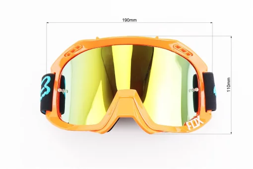 Очки кроссовые/эндуро/АТV, оранжевые (зеркальное желтое стекло), FIX-210736