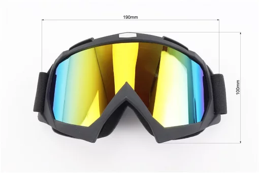 Окуляри кросові, чорні (дзеркальне жовте скло), FIX-210740