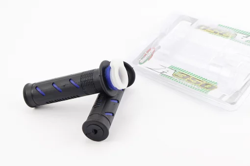 Рукоятка руля лев./пр. к-кт с вставкой, черно-синие, FIX-210808