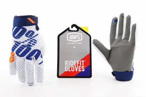 Перчатки XL с силиконовыми вставками, бело-синие, FIX-211073